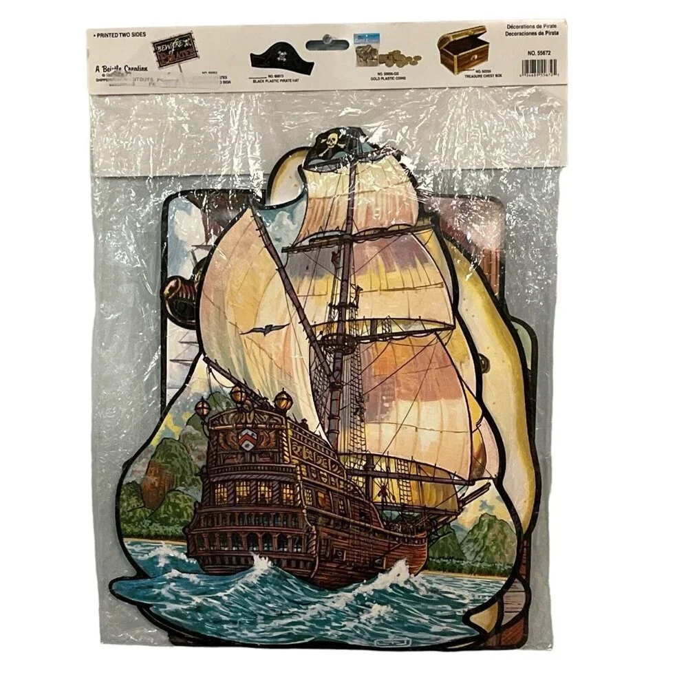 Vintage Pirate Adventures Diecut Cutouts 1996 Beistle 4 Pack Decorations‎ New